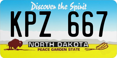 ND license plate KPZ667