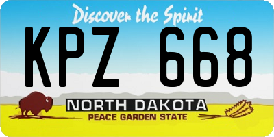 ND license plate KPZ668
