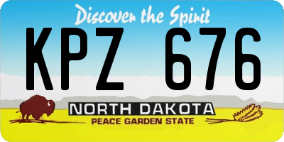 ND license plate KPZ676