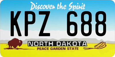 ND license plate KPZ688