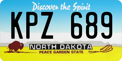 ND license plate KPZ689