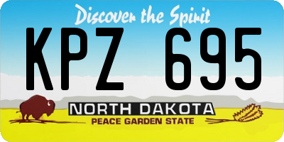 ND license plate KPZ695