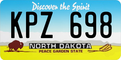 ND license plate KPZ698