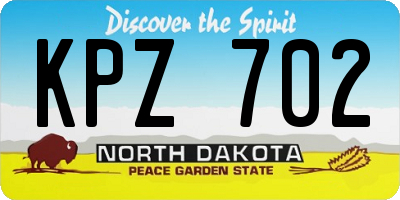 ND license plate KPZ702