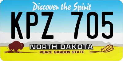 ND license plate KPZ705