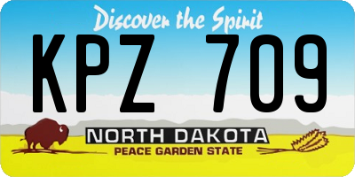 ND license plate KPZ709