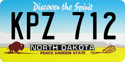 ND license plate KPZ712