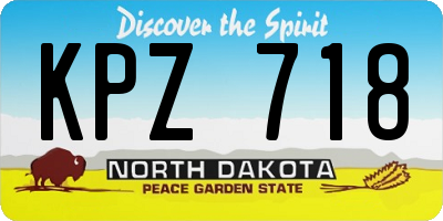 ND license plate KPZ718