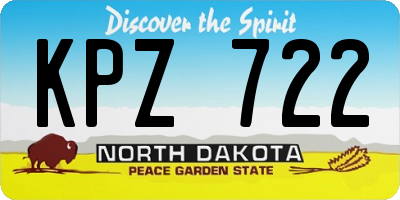 ND license plate KPZ722