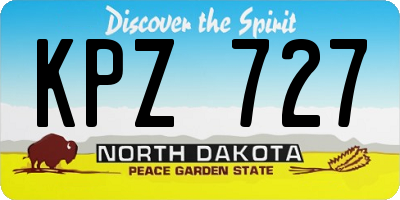 ND license plate KPZ727