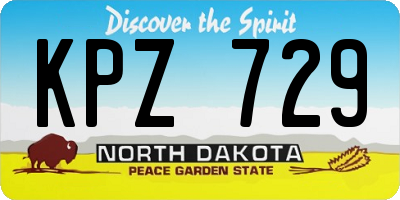 ND license plate KPZ729