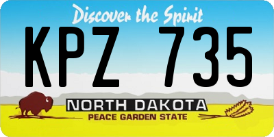 ND license plate KPZ735