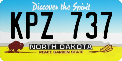 ND license plate KPZ737