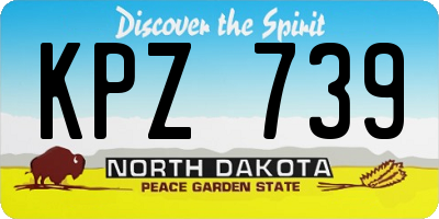 ND license plate KPZ739