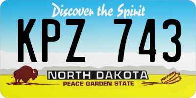 ND license plate KPZ743