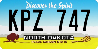 ND license plate KPZ747