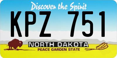 ND license plate KPZ751