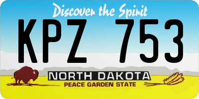 ND license plate KPZ753