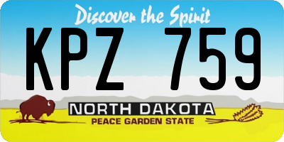 ND license plate KPZ759
