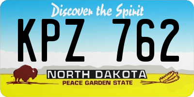 ND license plate KPZ762