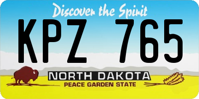 ND license plate KPZ765