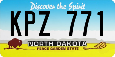 ND license plate KPZ771