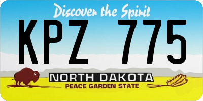 ND license plate KPZ775