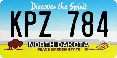 ND license plate KPZ784