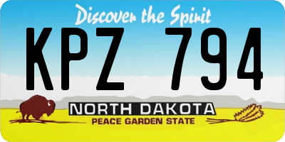 ND license plate KPZ794