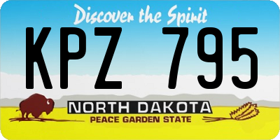 ND license plate KPZ795