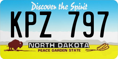 ND license plate KPZ797