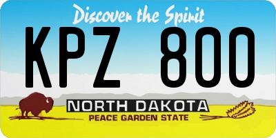 ND license plate KPZ800