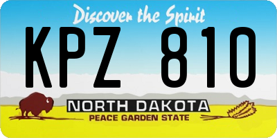 ND license plate KPZ810
