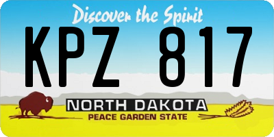 ND license plate KPZ817