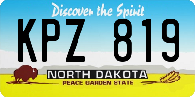 ND license plate KPZ819