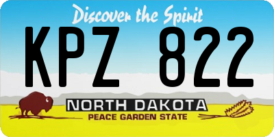 ND license plate KPZ822