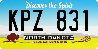 ND license plate KPZ831