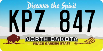 ND license plate KPZ847
