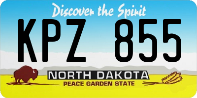 ND license plate KPZ855