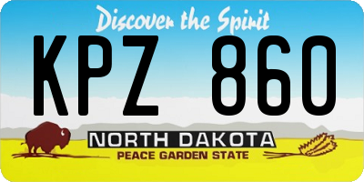 ND license plate KPZ860