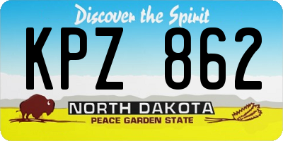 ND license plate KPZ862