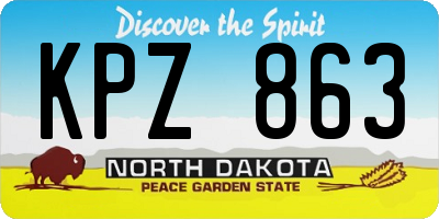 ND license plate KPZ863