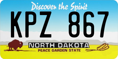 ND license plate KPZ867