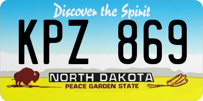 ND license plate KPZ869