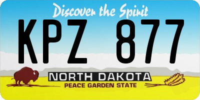 ND license plate KPZ877