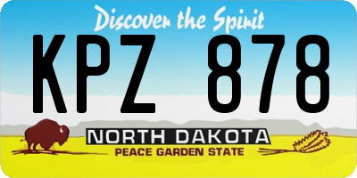 ND license plate KPZ878