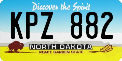 ND license plate KPZ882