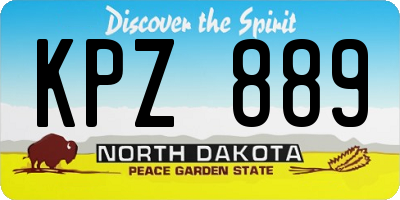 ND license plate KPZ889