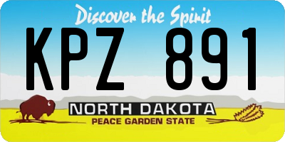 ND license plate KPZ891