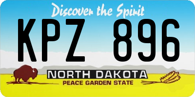 ND license plate KPZ896